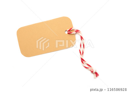 Blank price tag isolated on white background 116586928