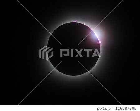 2024年4月8日　メキシコ皆既日食のダイヤモンドリング 116587509