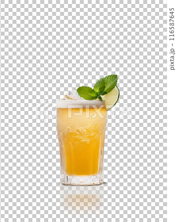 Angolan Cuca Beer Cocktail Short glass with ice Cuca beer lime juice and simple syrup 116587645