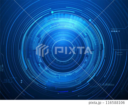 青色のサイバーデジタル背景イメージ素材 青色のサイバーデジタル背景イメージ素材 116588106