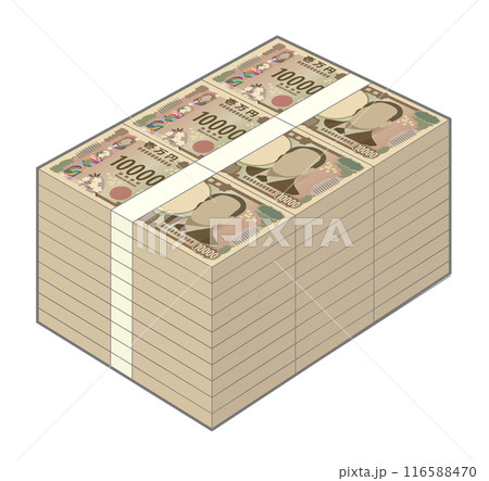 3000万円分の新一万円札の札束 116588470
