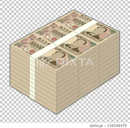 3000万円分の新一万円札の札束 116588470
