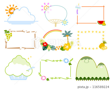 夏イメージの見出しフレームセット 116589224