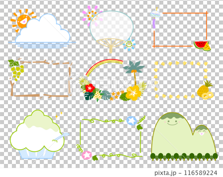 夏イメージの見出しフレームセット 116589224
