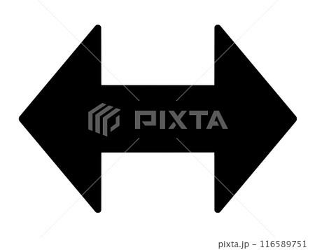 両方指す黒の矢印（線あり） 116589751