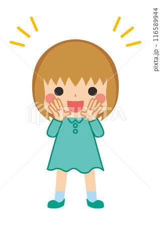 おーいと呼んでいる可愛い女の子のイラスト 全身 白背景 クリップアート ベクター おーいと呼んでいる可愛い女の子のイラスト 全身 白背景 クリップアート ベクター 116589944