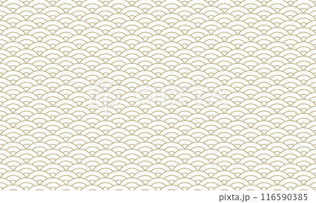 和柄・青海波パターン・利休茶色（ベージュ・茶） 116590385