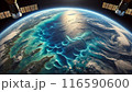 宇宙から見た青くて綺麗な海 116590600