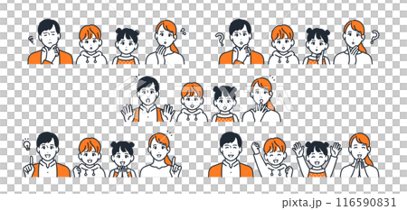 4人家族 アイコン 表情 セット 素材 116590831