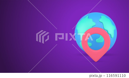 Global navigation map pin positioning planet Earth discovery travel delivery tracking 3d icon vector Global navigation map pin positioning planet Earth discovery travel delivery tracking 3d icon vector 116591110