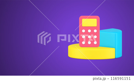 Business financial analyzing chart calculation accounting bookkeeping investment 3d icon vector 116591151