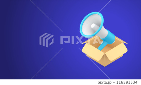 Delivery service promo announcement loudspeaker marketing advertising realistic 3d icon vector Delivery service promo announcement loudspeaker marketing advertising realistic 3d icon vector 116591334
