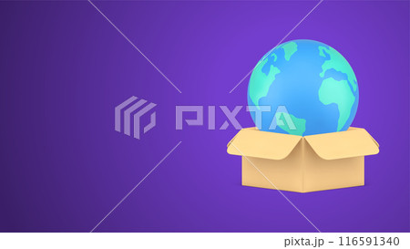Global logistic delivery service online shopping parcel worldwide transportation 3d icon vector Global logistic delivery service online shopping parcel worldwide transportation 3d icon vector 116591340
