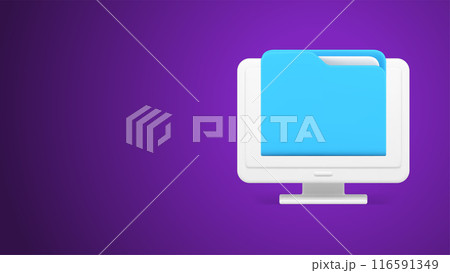 Cyberspace document file folder storage database archive management computer monitor 3d icon vector Cyberspace document file folder storage database archive management computer monitor 3d icon vector 116591349
