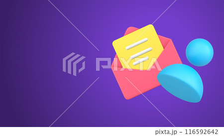 Simple 3d icon open envelope with newsletter and human member user skittle pin vector isometric Simple 3d icon open envelope with newsletter and human member user skittle pin vector isometric 116592642