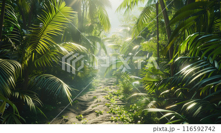 Jungle tropical background. Rainforest landscape Jungle tropical background. Rainforest landscape 116592742
