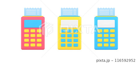 Collection payment machine device with paper receipt after purchasing transaction 3d icon vector 116592952