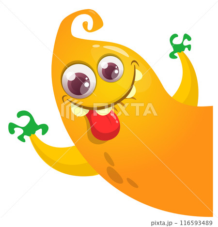 Funny cartoon monster design. Monster character illustration 116593489