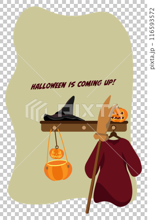 Illustration of a Halloween witch costume hanging on a hanger 4 vertical Illustration of a Halloween witch costume hanging on a hanger 4 vertical 116593572