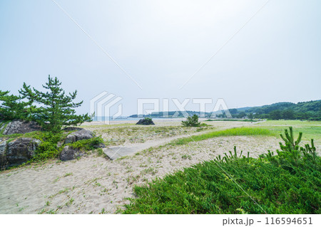 「青森県」みちのく潮風トレイル大須賀海岸の風景・八戸市 116594651