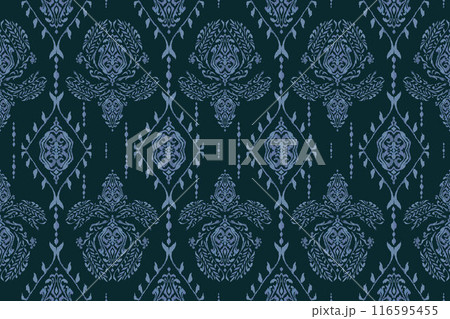 Ikat tribal Indian seamless pattern. Ethnic Aztec fabric carpet mandala ornament native boho chevron textile.Geometric African American oriental traditional vector illustrations. Embroidery style. Ikat tribal Indian seamless pattern. Ethnic Aztec fabric carpet mandala ornament native boho chevron textile.Geometric African American oriental traditional vector illustrations. Embroidery style. 116595455