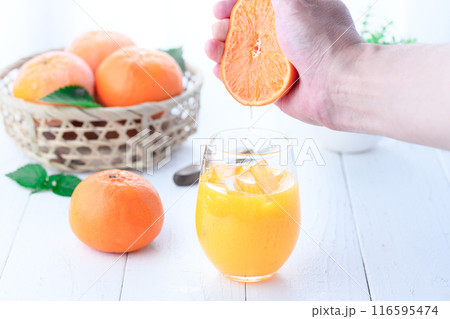 果汁100% 搾りたてのオレンジジュース 116595474