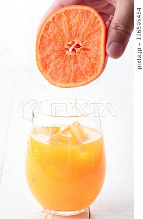 果汁100% 搾りたてのオレンジジュース 果汁100% 搾りたてのオレンジジュース 116595484
