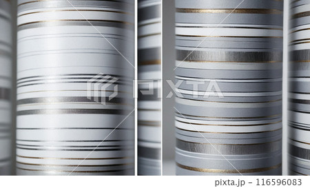 Simple white background with thin light gray stripes, creating a clean and modern design. 116596083