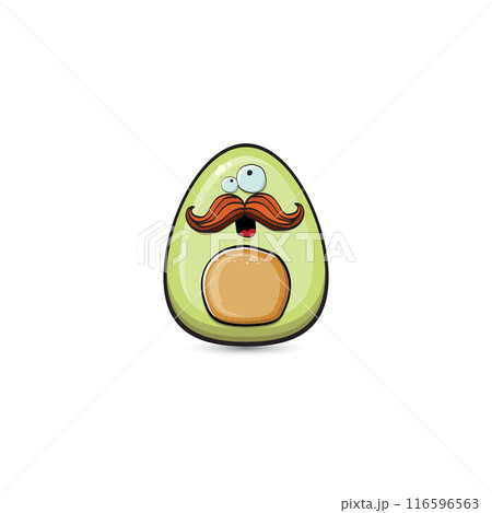 funny cartoon cute tiny avocado character isolated on grey background. My name is avocado vector concept. vector healthy summer funky avocado fruit character 116596563
