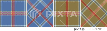 Check plaid seamless pattern set background. 116597056