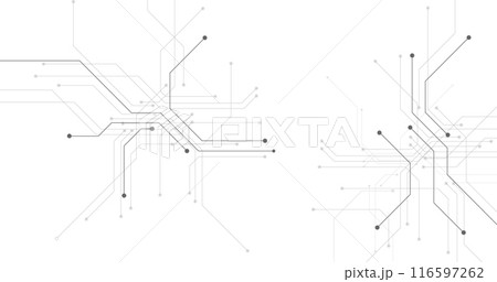 Black circuit diagram on white background. 116597262