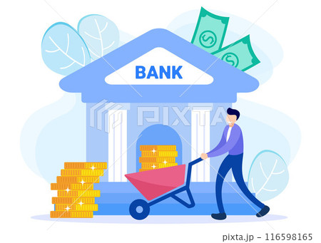 Illustration vector graphic cartoon character of bank Illustration vector graphic cartoon character of bank 116598165