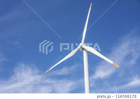 青空に映える風力発電機 (鳥取県北栄町) 青空に映える風力発電機 (鳥取県北栄町) 116598178