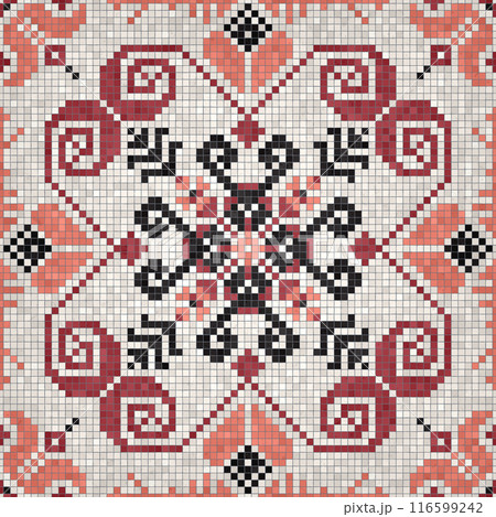 Mosaic tiles vector background 116 116599242