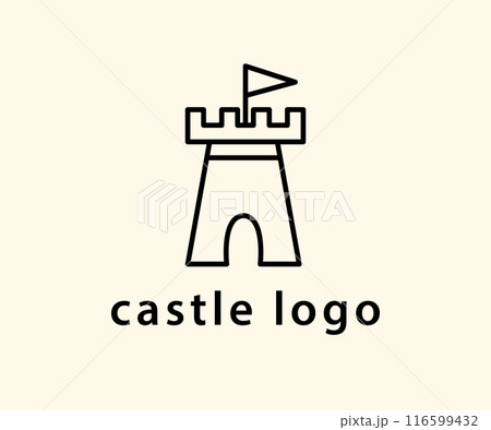 Castle Fortress Logo Tower Icon Sign Vector Emblem 116599432