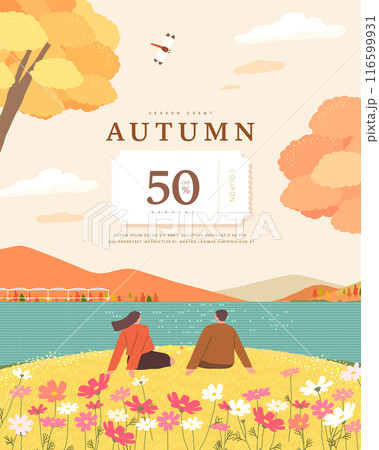 autumn sentimental frame illustration. Web-Banner autumn sentimental frame illustration. Web-Banner 116599931