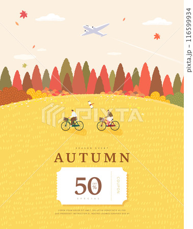 autumn sentimental frame illustration. Web-Banner 116599934