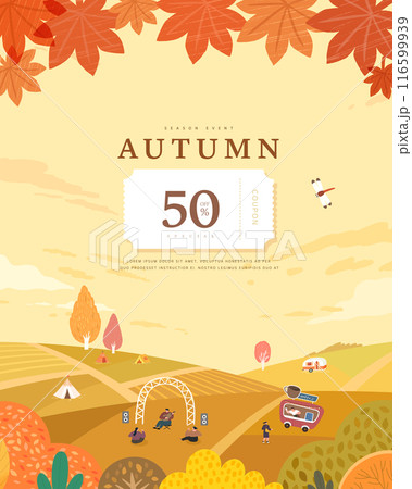 autumn sentimental frame illustration. Web-Banner autumn sentimental frame illustration. Web-Banner 116599939