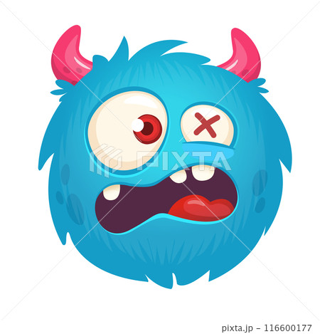 Funny cartoon monster character. Illustration of cute and happy alien creature Funny cartoon monster character. Illustration of cute and happy alien creature 116600177