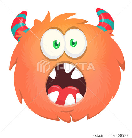 Funny cartoon monster character. Illustration of cute and happy alien creature Funny cartoon monster character. Illustration of cute and happy alien creature 116600528