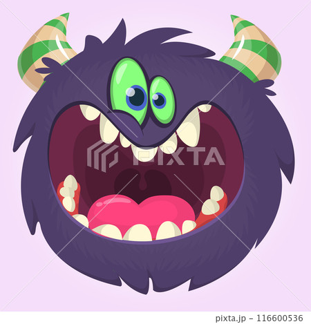 Funny cartoon monster character. Illustration of cute and happy alien creature Funny cartoon monster character. Illustration of cute and happy alien creature 116600536