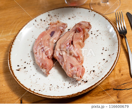 Smoked pork leg served on platter Smoked pork leg served on platter 116600679