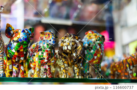 Souvenirs of the Barcelona mosaic on store shelves Souvenirs of the Barcelona mosaic on store shelves 116600737
