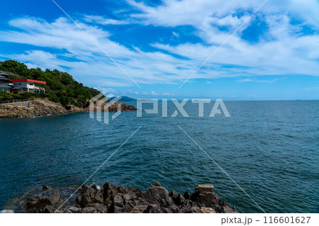 【瀬戸内海国立公園】赤穂御崎　たたみ岩から見た姫路1　兵庫県赤穂市 116601627