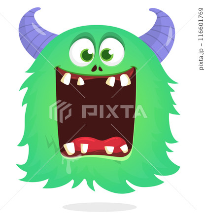 Funny cartoon flying monster. Halloween vector illustration. Great for package or party decoration 116601769