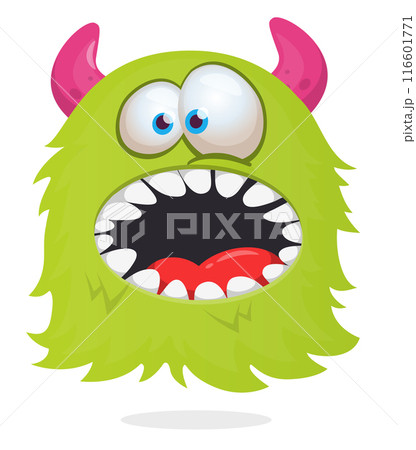 Angry cartoon flying monster with funny face. Halloween vector illustration. Great for package or party decoration 116601771