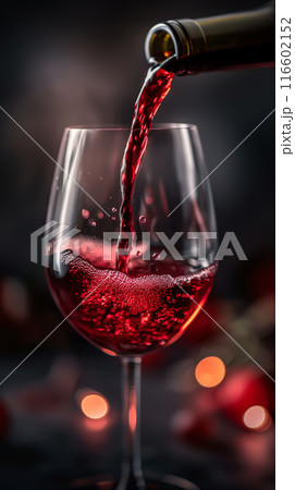 Close-Up of Red Wine Being Poured 116602152