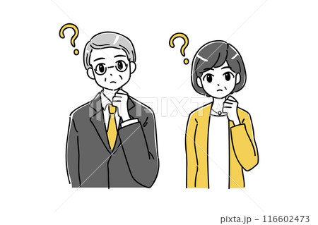 疑問を持っているシニアのビジネスパーソンのイラスト 116602473