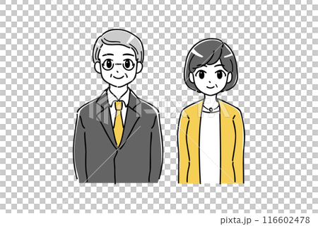 老年男女穿西裝插畫 116602478