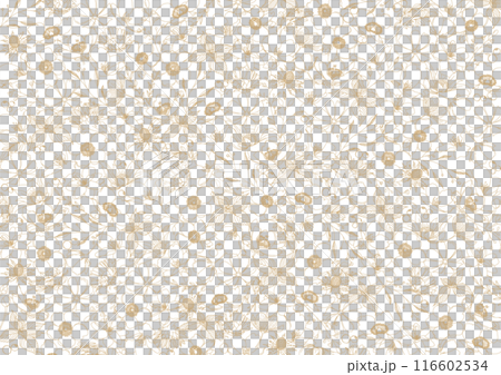 美しい花の線画、ボタニカル背景素材 116602534